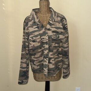 Sanctuary Camouflage Military Utility Lightweight Jacket M